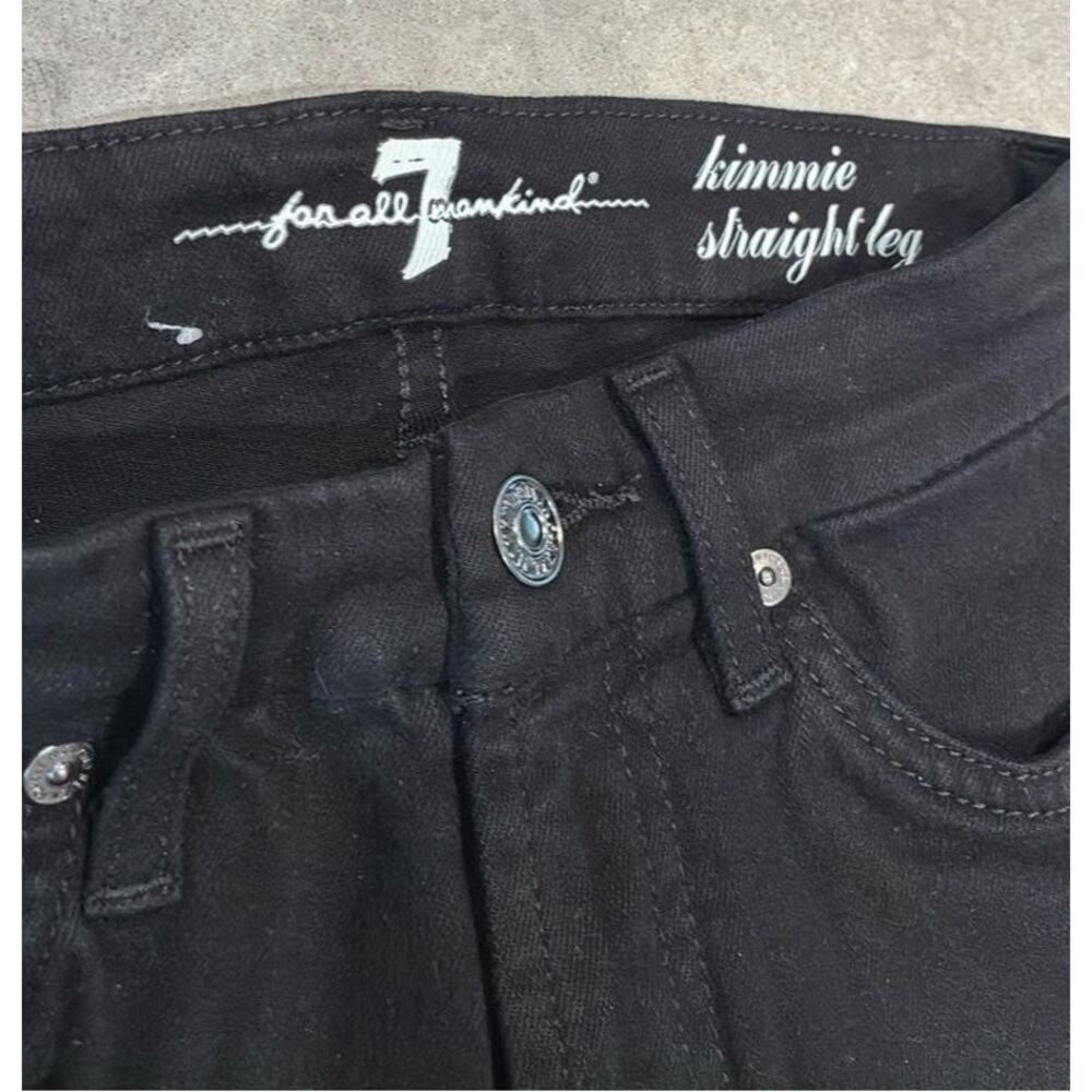 7 For All Mankind Women's Size 24 Kimmie Straight Jeans in Rinse Black - Picture 5 of 6